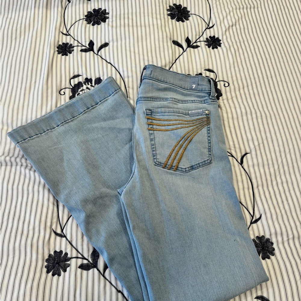7 For All Mankind Light Blue Flare Jeans Dojo Tailorless